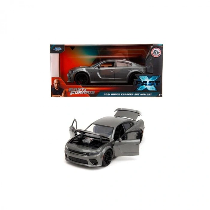 SİMBA JADA 34472 FAST & FURIOUS 1:24 2021 DODGE CHARGER SRT HELLCAT DIE CAST METAL MODEL ARABA KUTULU 8+