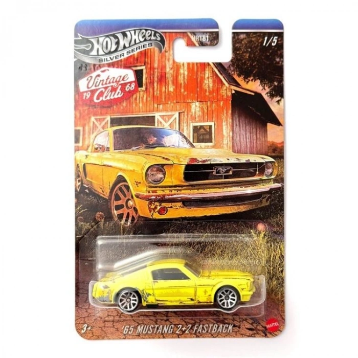 MATTEL HRT81/JKY31 HOT WHEELS SILVER SERIES VINTAGE 65 MUSTANG 2+2 FASTBACK ARABA - TEKLİ