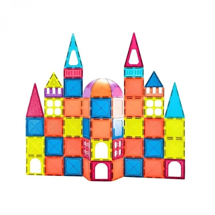 BAŞEL CH1131 MAGNETIC TILES KUTULU SAPLI MANYETİK YAPI BLOKLARI 50 PARÇA 3+