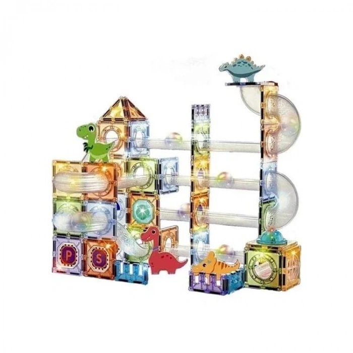 BAŞEL CH1180 3D LIGHT MAGNETIC TILES KUTULU IŞIKLI MANYETİK YAPI BLOKLARI 108 PARÇA 3+