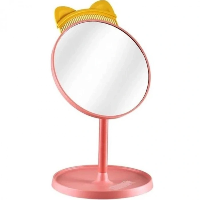 TUTKU 3112 PLASTİK STANDLI KEDİ KULAKLI AYNA + TARAK