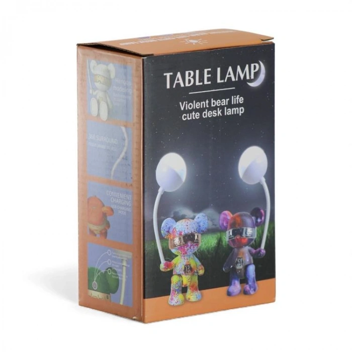 KAR YLMZ.LAMB.103 UZAYLI AYICIK İKİ MODLU ŞARJLI LED MASA LAMBASI