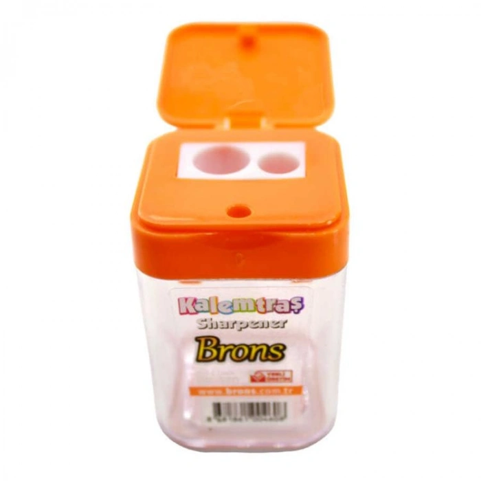 BRONS BR-570 HAZNELİ KAPAKLI ÇİFT DELİKLİ KARE KALEMTRAŞ (TEKLİ)