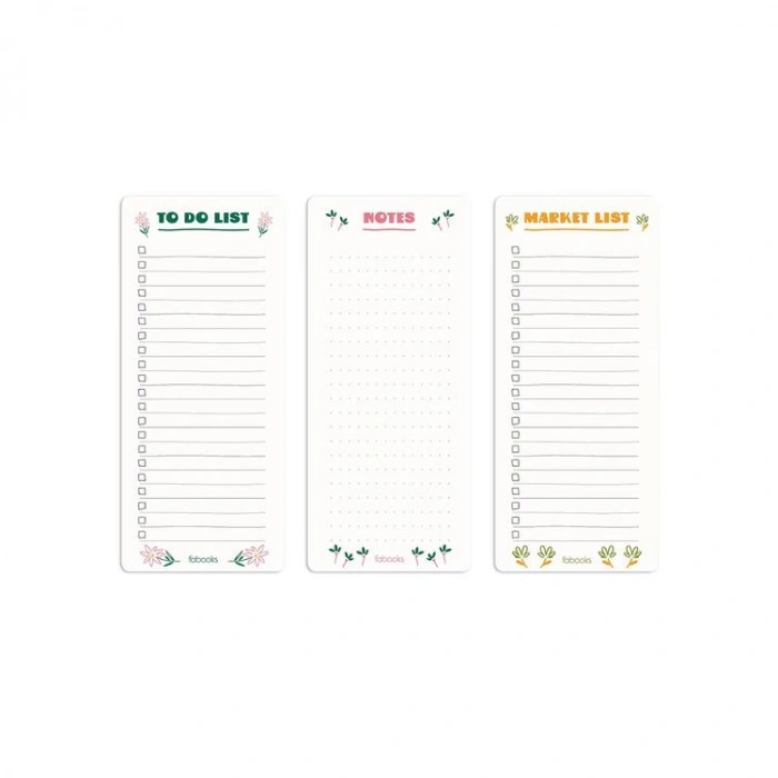 DEFFTER  BLOKNOT TO DO - NOTES LIST - YAPILACAKLAR LİSTESİ 20x8.5cm  - MİNİ ÇİÇEKLİ