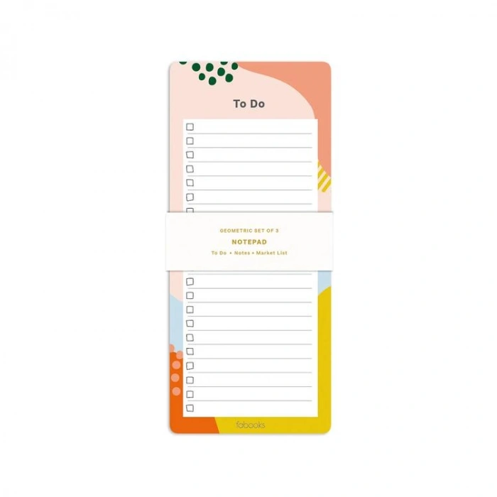 DEFFTER  BLOKNOT TO DO - NOTES LIST - YAPILACAKLAR LİSTESİ 20x8.5cm - GEOMETRİK