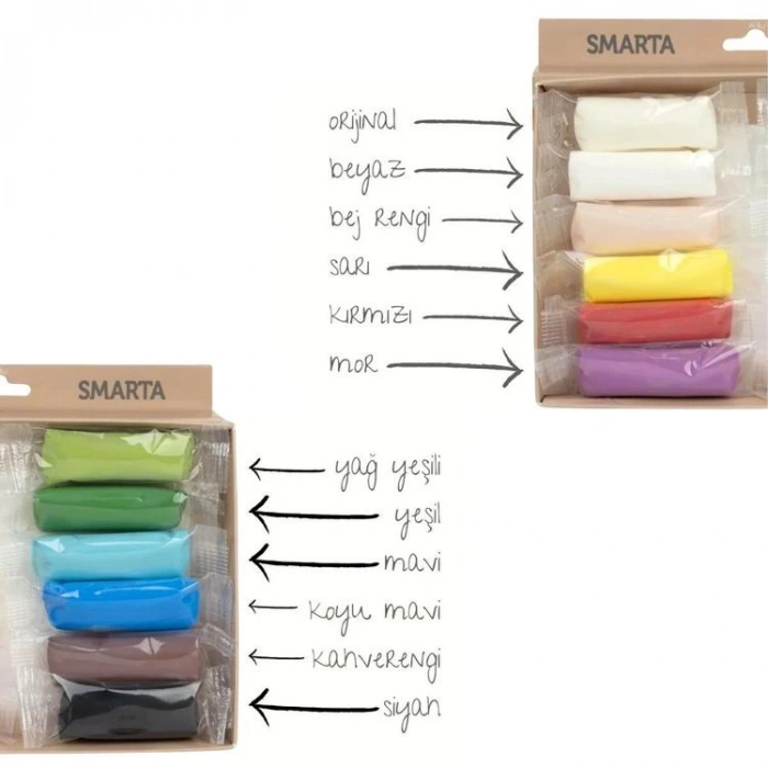SMARTA HAVAYLA KURUYAN MODELLEME HAMURU BASIC SET 12x25g 12 RENK
