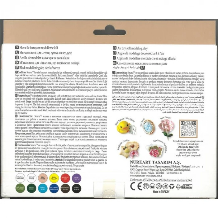 SMARTA HAVAYLA KURUYAN MODELLEME HAMURU BASIC SET 12x25g 12 RENK