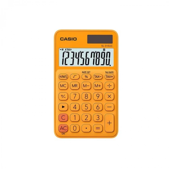 CASIO SL-310UC-RG-N-DC 10 HANE CEP TİPİ HESAP MAKİNESİ TURUNCU
