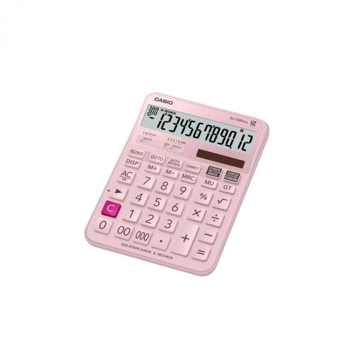 CASIO DJ-120D-PK- WADP PLUS 12 HANE HESAP MAKİNESİ - PEMBE