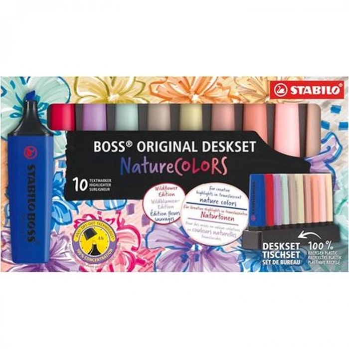 STABILO BOSS FOSFORLU KALEM PASTEL RENK 10LU SET / 7010-3-5