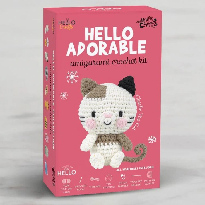 HELLO CRAFTS  ADORABLE KC974  CROCHET AMIGURUMI ÖRGÜ KİTİ - KEDİ CHARLIE THE CAT (1 SET)