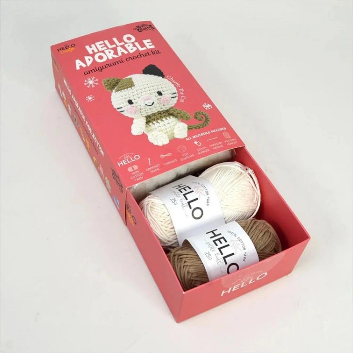 HELLO CRAFTS  ADORABLE KC974  CROCHET AMIGURUMI ÖRGÜ KİTİ - KEDİ CHARLIE THE CAT (1 SET)
