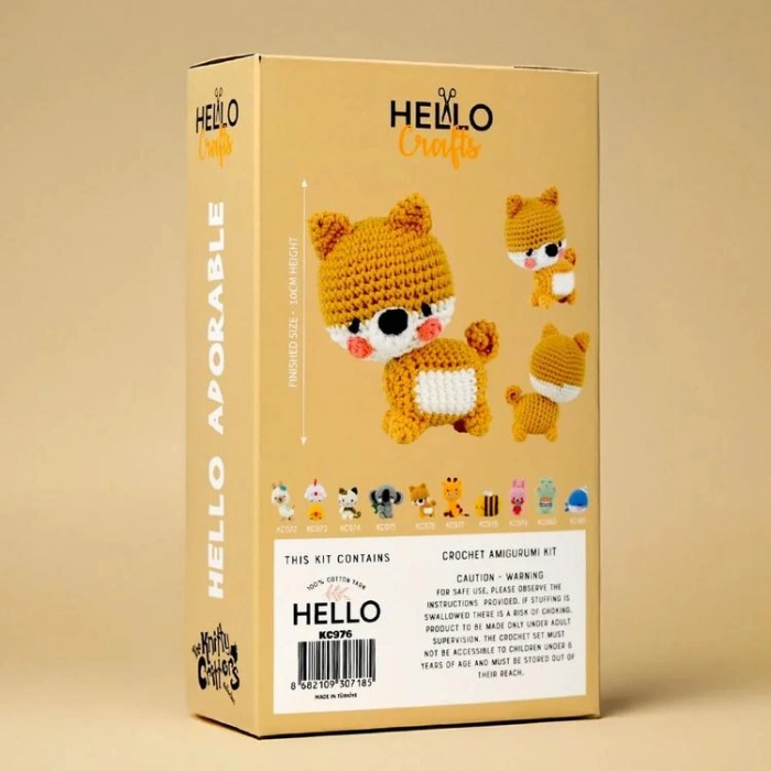 HELLO CRAFTS  ADORABLE KC976  CROCHET AMIGURUMI ÖRGÜ KİTİ - KÖPEK PEPPER THE PUPPY (1 SET)
