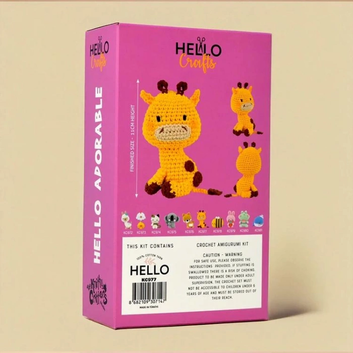 HELLO CRAFTS  ADORABLE KC977  CROCHET AMIGURUMI ÖRGÜ KİTİ - ZÜRAFA GRACIE THE GIRAFFE (1 SET)