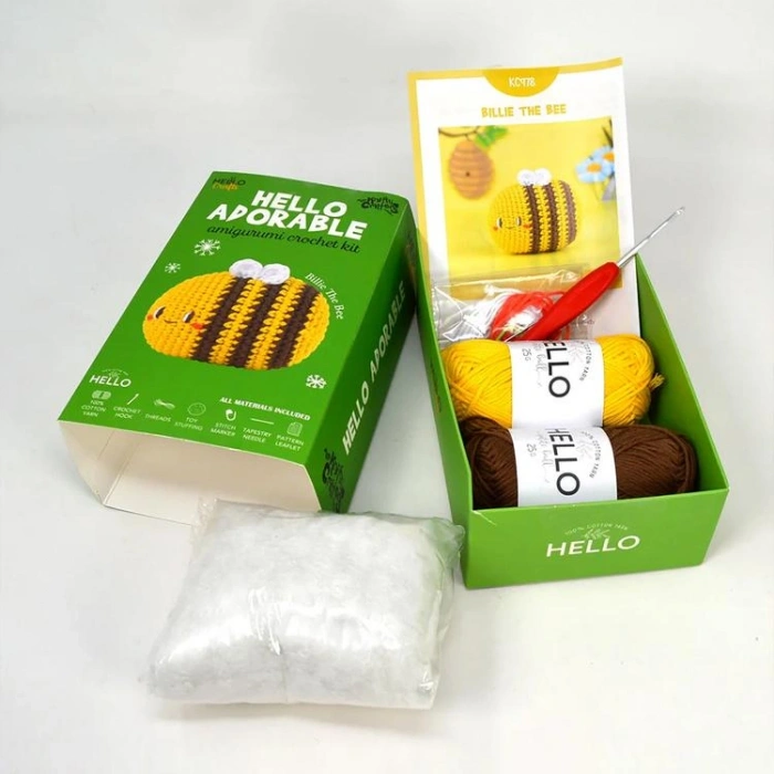 HELLO CRAFTS  ADORABLE KC978  CROCHET AMIGURUMI ÖRGÜ KİTİ - ARI BILLIE THE BEE (1 SET)