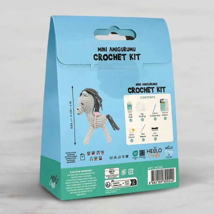 HELLO CRAFTS EASY HC126 CROCHET MİNİ AMIGURUMI ÖRGÜ KİTİ - SEVİMLİ AT PRANCY (1 SET)