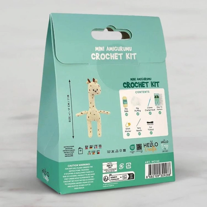 HELLO CRAFTS EASY HC130 CROCHET MİNİ AMIGURUMI ÖRGÜ KİTİ - SEVİMLİ ZÜRAFA JIFFY (1 SET)
