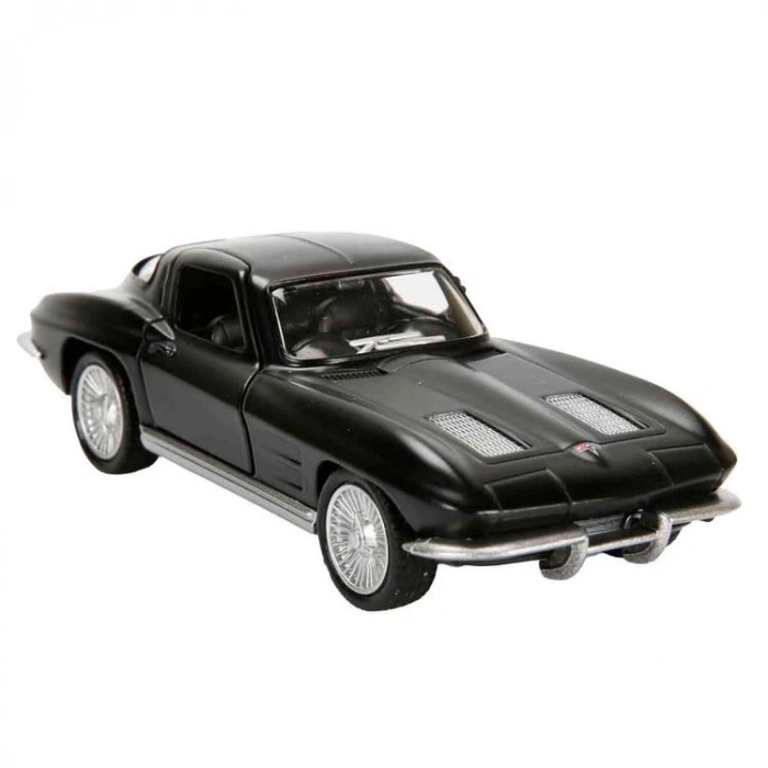 SUNMAN 554058M RMZ CITY 1:32 DARK SERİSİ 1963 CHEVROLET CORVETTE DIE CAST MODEL METAL ARABA KUTULU 5+  -TEKLİ