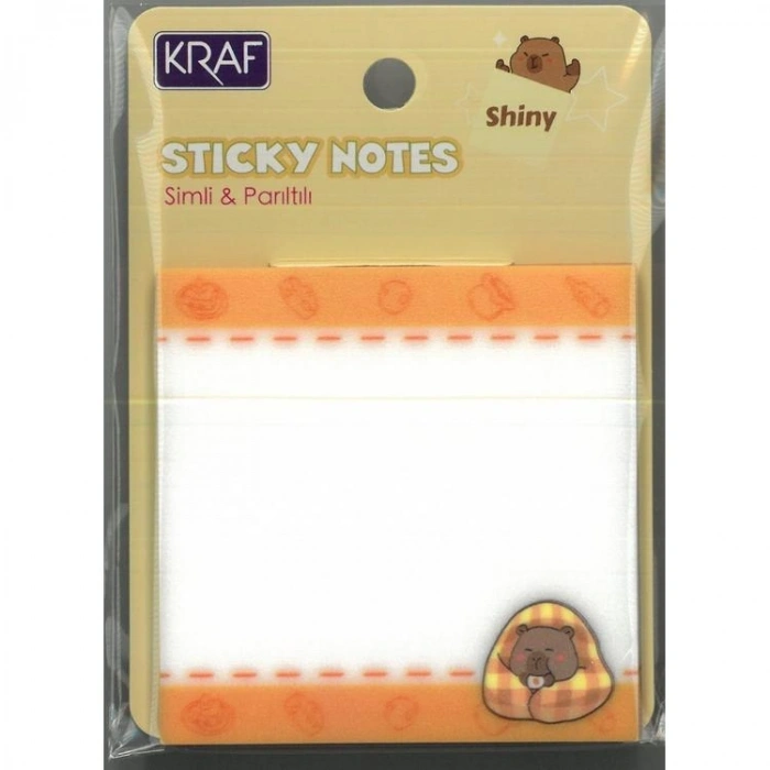 KRAF 7373-CB YAPIŞKANLI NOT KAĞIDI 73x73mm CAPYBARA 50 YP SİMLİ & PARILTILI  (TEKLİ)