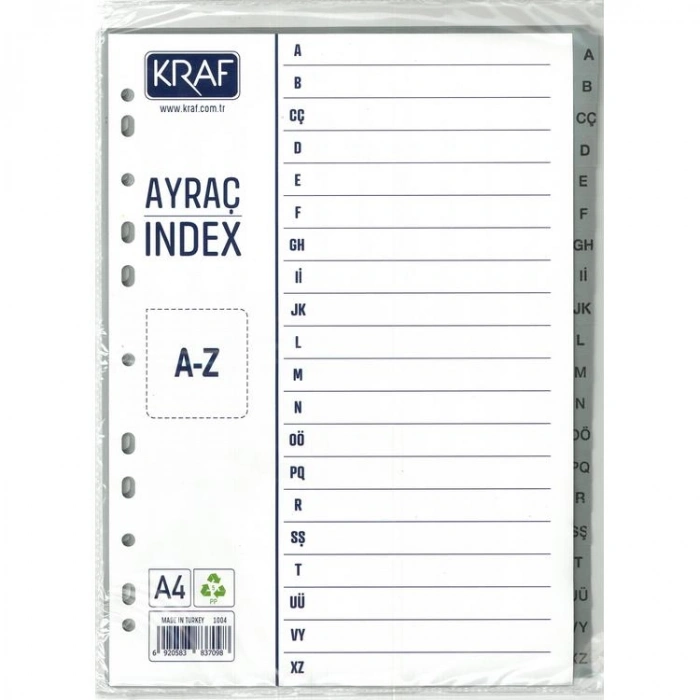 KRAF SEPARATÖR 1004  A-Z HARFLİ AYRAÇ INDEX