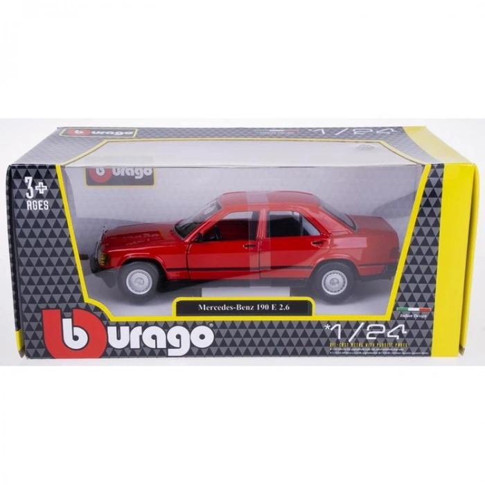 SUNMAN S01021103 1:24 BURAGO MERCEDEZ - BENZ 190 E2.6 KUTULU TEKLİ ARAÇ +3