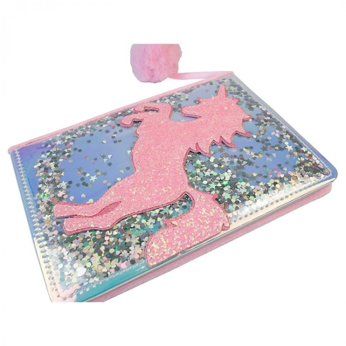 KAR YLMZ.PD-108  SİMLİ PULLU PELUŞ AYNALI (PARLAK) HATIRA DEFTERİ ÇİZGİLİ