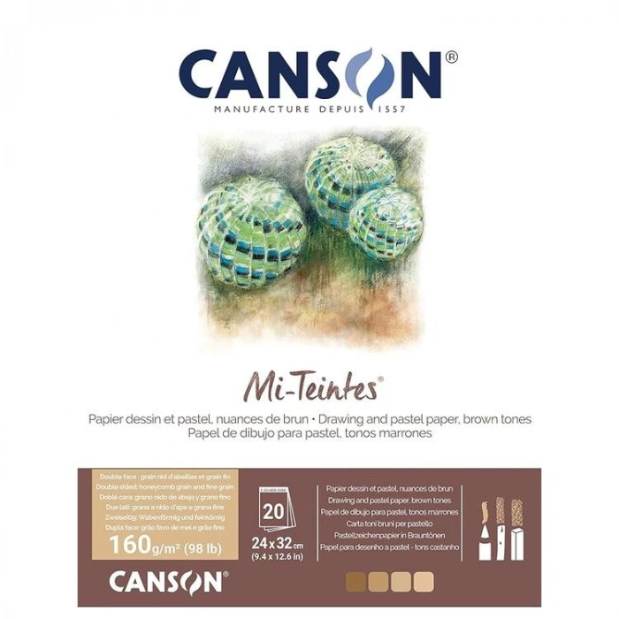 CANSON MI-TEINSTES RESİM VE ÇİZİM DEFTERİ 24x32 160GR. 20YP. KAHVE TONLARI (BROWN TONES)
