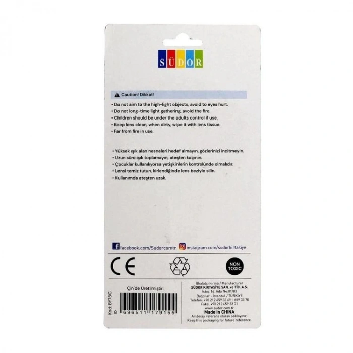 SÜDOR BY75C BÜYÜTEÇ 75 MM CAM BLİSTERLİ