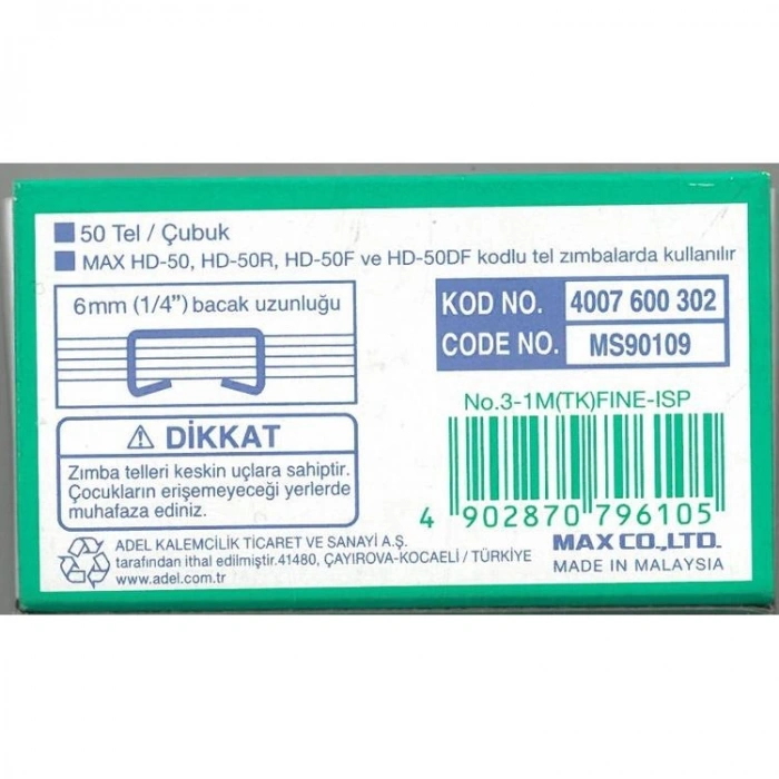 MAX MS90109  3-1M 24/6 ZIMBA TELİ