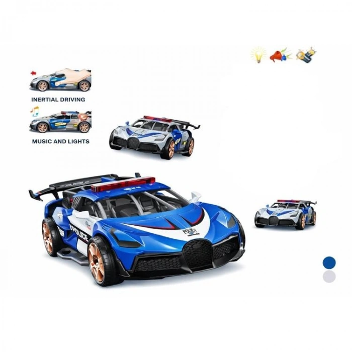 4İ D500-23 SÜRTMELİ SESLİ IŞIKLI POLİS ARABASI  3+ TEKLİ