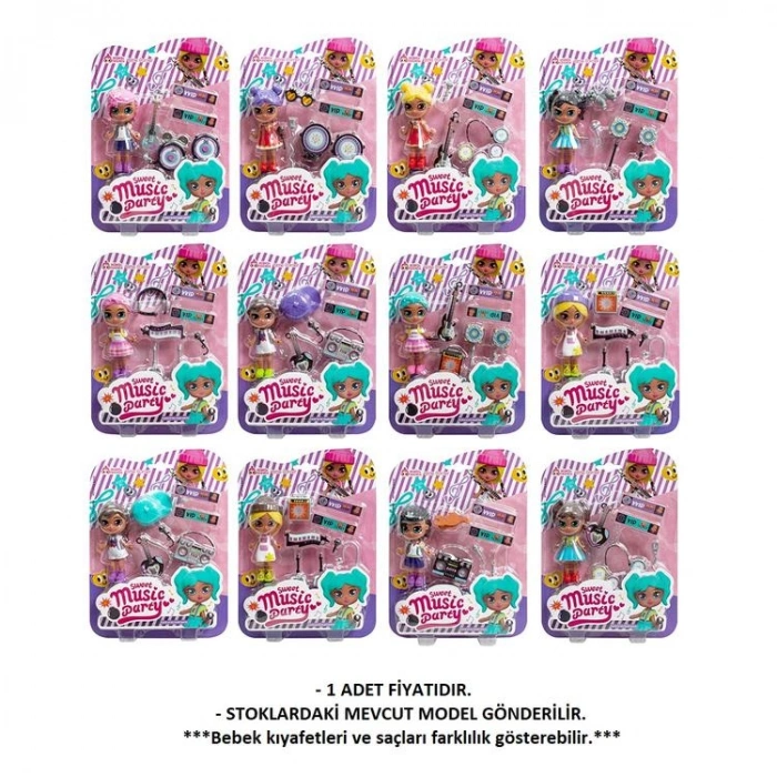 4İ LC3389 NANA VE ARKADAŞLARI AKSESUARLI MÜZİK  PARTİ BEBEK OYUN SETİ 3+