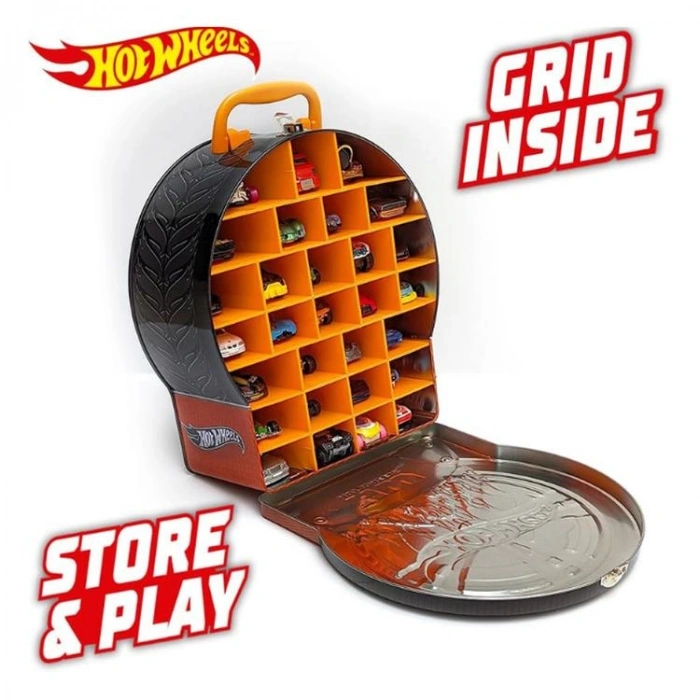 MATTEL HWCC18 HOT WHEELS 29 ARAÇ KAPASİTELİ METAL TAŞIMA VE SAKLAMA ÇANTASI +5