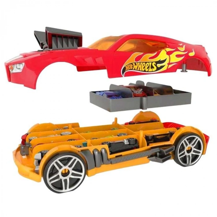 MATTEL HWCC15R HOT WHEELS 15 ARAÇ KAPASİTELİ YARIŞ ARABA MODELİ 2İN1 KIRMIZI  TAŞIMA VE SAKLAMA ÇANTASI +3
