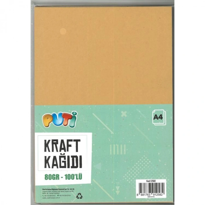 PUTİ 12582 KRAFT KAĞIDI  A4 80GR. 100LÜ