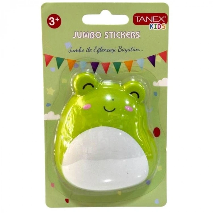TANEX KIDS TNX-2700201 JUMBO STICKER - SQUISHY JUMBO PUFFY SEVİMLİ KURBAĞA - 1 ADET
