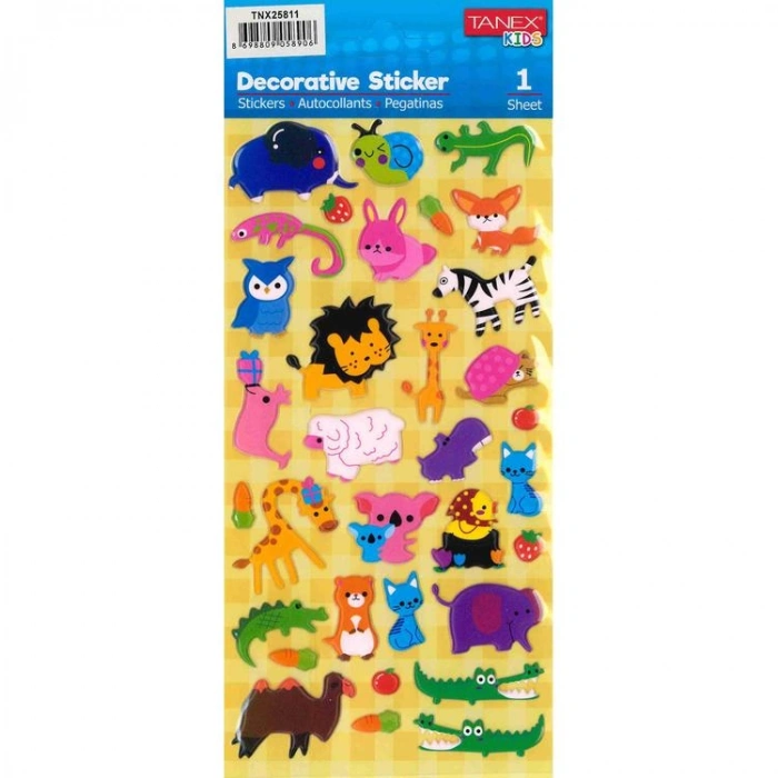 TANEX KIDS TNX-25811 DEKOTARİF ETİKETLER - KABARTMALI SAFİRİ SERİSİ - 1 ADET