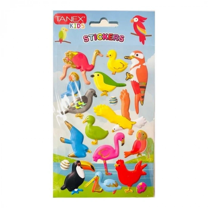 TANEX KIDS TNX-261163 3D PUFFY - KABARTMALI KUŞLAR SERİSİ - 1 ADET