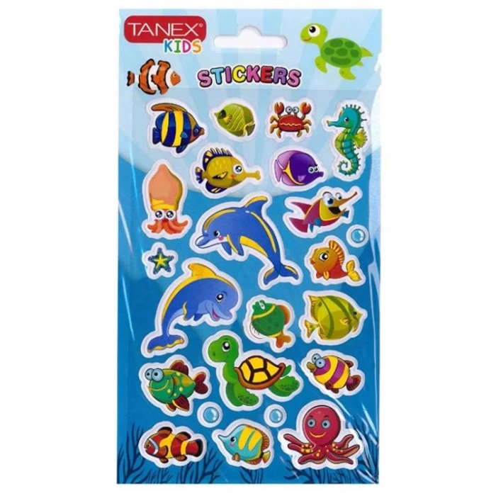 TANEX KIDS TNX-261165 3D PUFFY - KABARTMALI DENİZ CANLILARI SERİSİ - 1 ADET