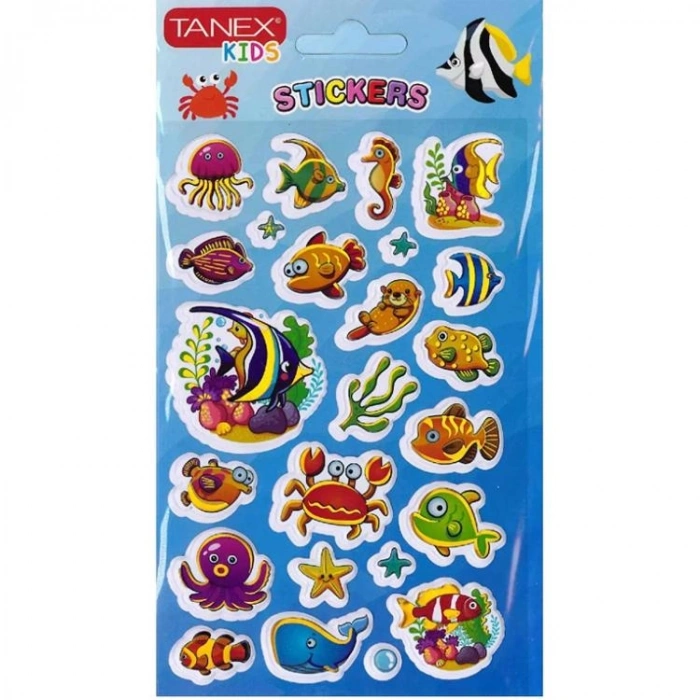 TANEX KIDS TNX-261166 3D PUFFY - KABARTMALI DENİZ CANLILARI SERİSİ - 1 ADET
