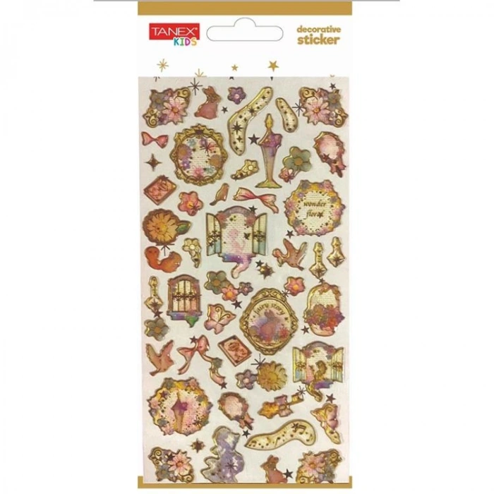 TANEX KIDS TNX-5021 DEKOTARİF ETİKETLER - KABARTMALI DAMLA ÇİÇEK ÇERÇEVE SERİSİ - 1 ADET