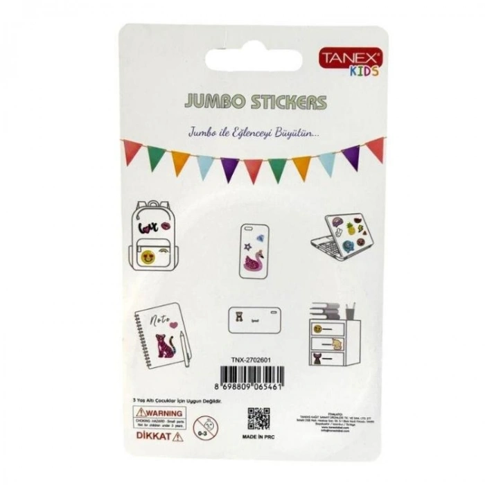 TANEX KIDS TNX-2701701 JUMBO STICKER - SQUISHY JUMBO PUFFY SEVİMLİ UNICORN - 1 ADET