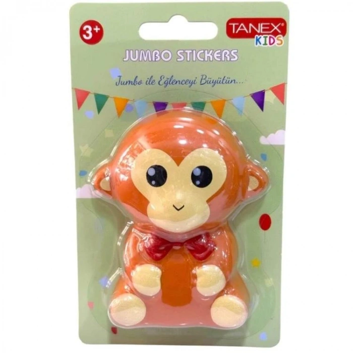 TANEX KIDS TNX-2701901 JUMBO STICKER - SQUISHY JUMBO PUFFY PAPYONLU MAYMUN - 1 ADET