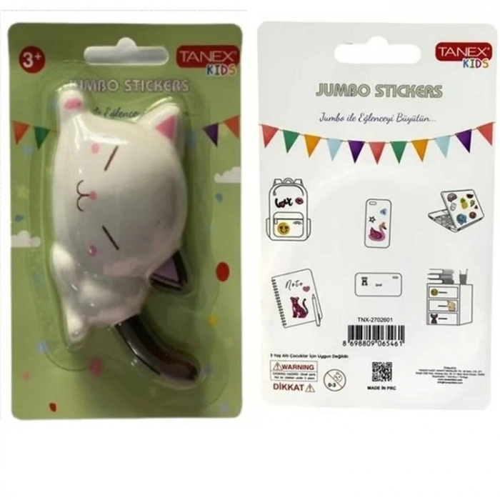 TANEX KIDS TNX-2702901 JUMBO STICKER - SQUISHY JUMBO PUFFY UYUYAN KEDİ  - 1 ADET
