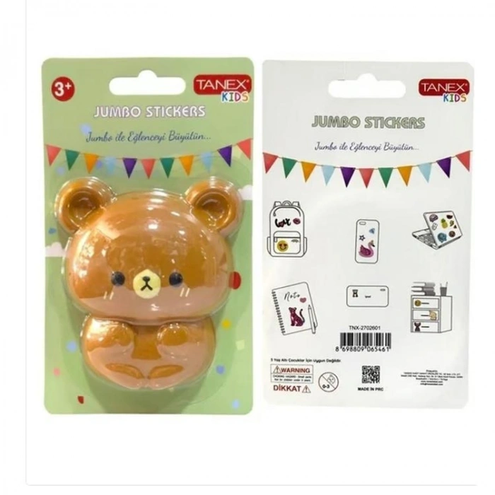 TANEX KIDS TNX-2702501 JUMBO STICKER - SQUISHY JUMBO PUFFY SEVİMLİ AYICIK  - 1 ADET