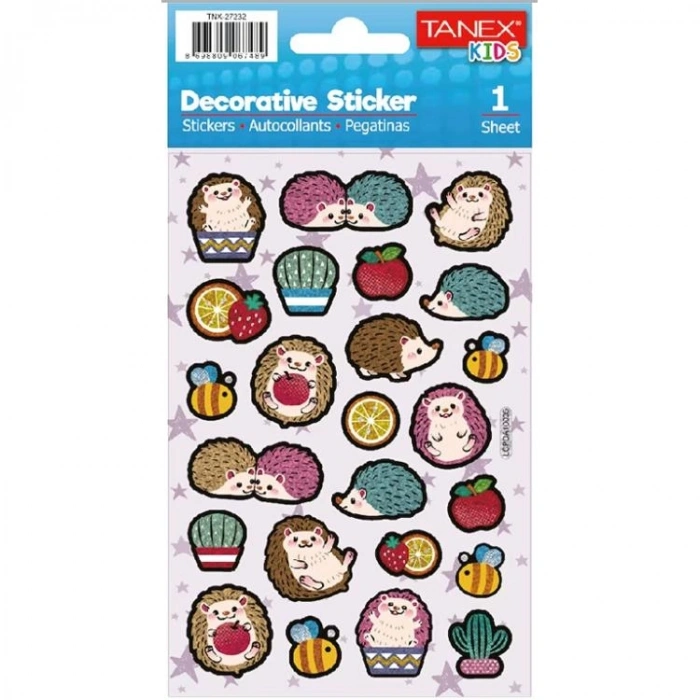 TANEX KIDS TNX-27232 DEKOTARİF ETİKETLER - KABARTMA TATLI KİRPİLER SERİSİ - 1 ADET