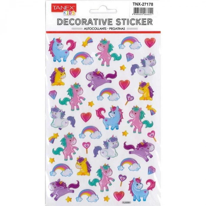 TANEX KIDS TNX-27178 DEKOTARİF ETİKETLER - KABARTMA BEBEK UNICORNLAR SERİSİ - 1 ADET