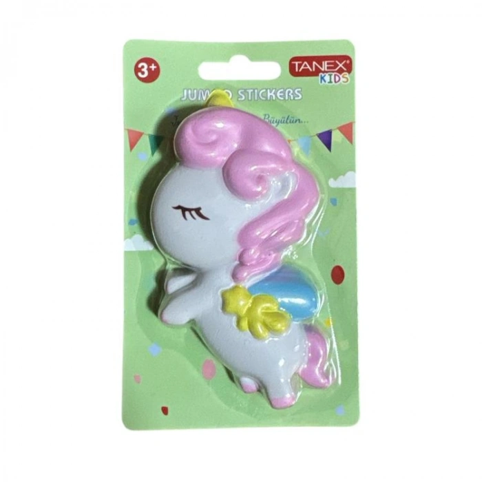 TANEX KIDS TNX-2702401 JUMBO STICKER - SQUISHY JUMBO PUFFY SEVİMLİ UNİCORN - 1 ADET
