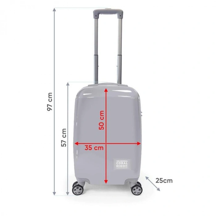 CORAL HIGH 16554 RENKLİ ÇİZGİLİ DESENLİ KABİN BOY (50cm) VALİZ