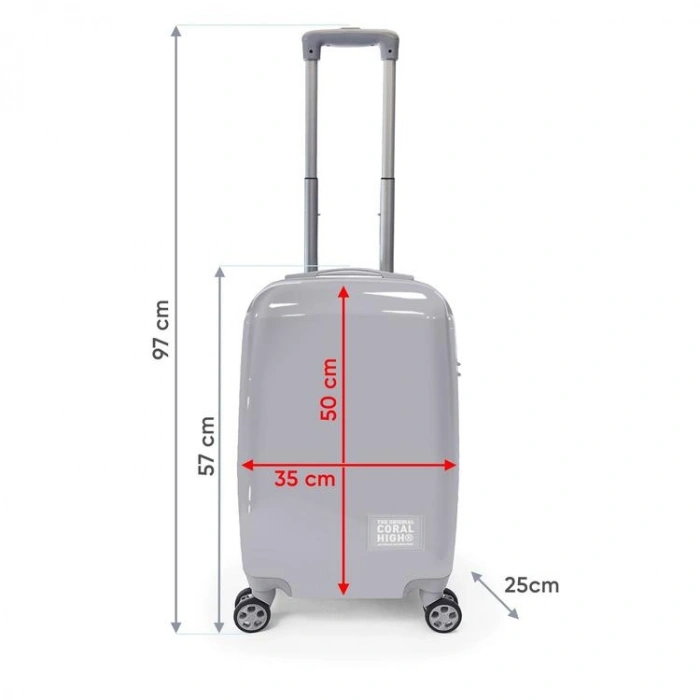 CORAL HIGH 16561 LACİVERT SAKS FUTBOL DESENLİ KABİN BOY (50cm) VALİZ