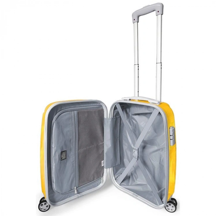 CORAL HIGH 16563 SARI KIRMIZI 5 YILDIZ ASLAN TARAFTAR DESENLİ KABİN BOY (50cm) VALİZ